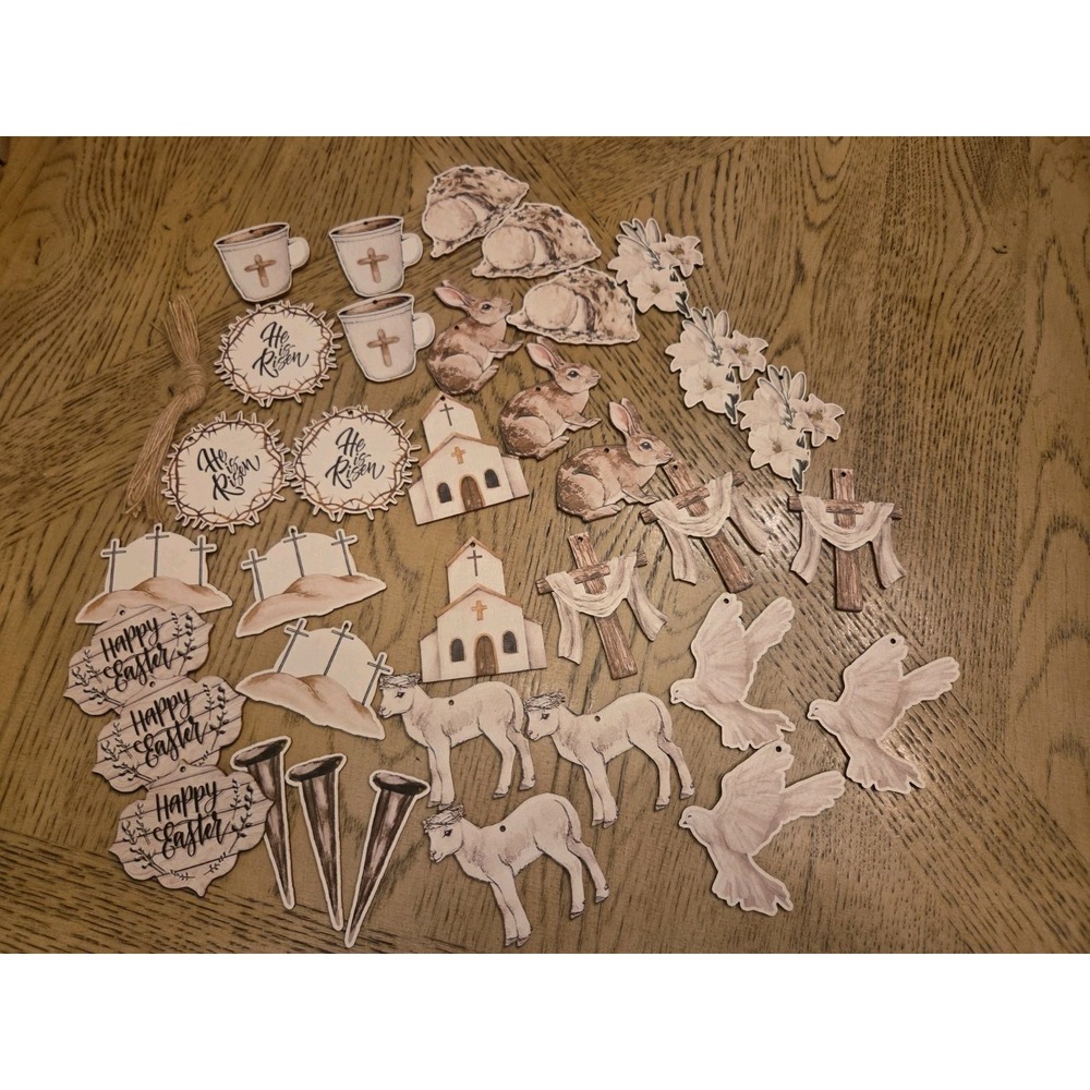Religious Ornaments 35Pcs Vintage Easter Tree Decorations Retro Christmas New